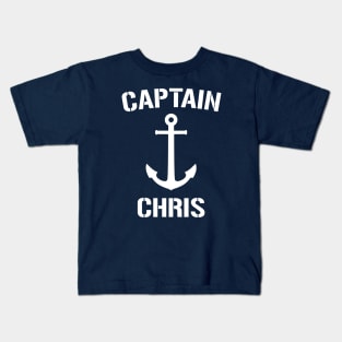 Nautical Captain Chris Personalized Boat Anchor Kids T-Shirt